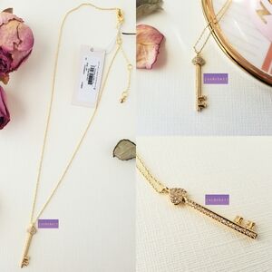 Kate Spade Lock And Spade Gold Pave Key Pendant Necklace